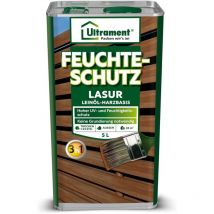 Ultrament - Feuchteschutz-Lasur 3-in-1, kiefer, Holzschutz, Dünnschichtlasur, Leinöl-Harzbasis, 5 Ltr