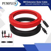 Eco-worthy - 5m Câble solaire Câble Solarkable Connecteur Panneau 4mm² Câble d'extension pour kit de panneau solaire(4,6 mètres rouge + 4,6 mètres