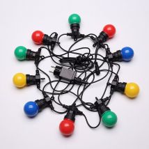 5M Mehrfarbige IP65 Lichterkette - Elektrische Lichterkette für den Außenbereich 10 Glühbirnen Blau Rot Gelb Grün - Lichterkette für den Außenbereich