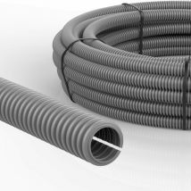 10m pp Wellrohr grau geschlitzt M10 innen ø 7,5 mm uv- und Hitze beständig