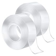 5M Ruban Adhésif Double Face Extra Fort, Nano Tape Transparent Lavable, Amovible Traceless Double-Face Gel