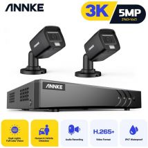 Annke - 5MP kit de vidéosurveillance 3K étanche 2 caméra 8CH 5 en 1 H.265 + ensemble enregistreur dvr système de caméra kit