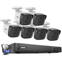 5MP poe Kit de Surveillance Filaire 16 Canaux 8MP dvr et 6 x 5MP ip Caméras de Sécurité PoE Extérieures,Vision Nocturne Enregistreur Couleur Basse