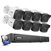 5MP poe Kit de Surveillance Filaire 8 Canaux 8MP dvr et 8 x 5MP ip Caméras de Sécurité PoE Extérieures,Vision Nocturne Enregistreur Couleur Basse