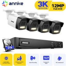 Annke - 5MP PoE Überwachungskamera Set, 4K PoE nvr Videosicherheitssystem 4× Kamera ir Netzwerkkamera Intelligentes Dual Light Außenüberwachungsset