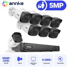 Annke - 5MP Überwachungskamera Set Außenbereich,8CH nvr mit 8 Kameras H.265+ Nachtsicht Videoüberwachungsset