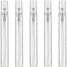 Cesieclefou - 5Pcs 10ML Grass Perfume Spray Bottle Clear Refillable Atomizer Small Empty Fine Mist Liquid Containers for Essential Oils