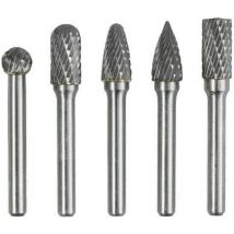 5PCS 6mm Shank 10mm Head Tungsten Carbide Double Cut Rotary Burr Set For Woodworking Engraving Die Grinder Carving Burr Bit Set