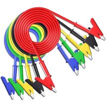 Laoa - 5PCS Alligator Clips Test Leads Dual Ended Crocodile Wire Cable with Insulators Clips Test Flexible Copper Cable for Electrical Testing