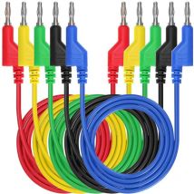 Laoa - 5pcs Banana to Banana Plug Test Lead Set, 4mm Stackable Banana Plug Wire Test Cable Lead for Multimeter, Electrical Test Wire 1000V/15A