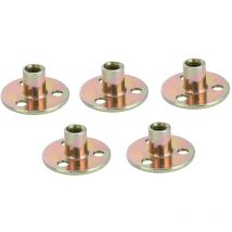 5Pcs Ecrou de blocage à trois trous zingué Ecrou de meuble à base ronde (M837)