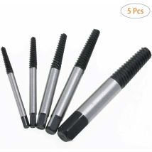 5Pcs Extracteur de Vis Endommagé,HSS Extracteur Vis Réglage Fixé Pour Endommagé Ménagepratique, Acier,Goujons,Boulons Cassés 1/8', 1/4', 5/16',