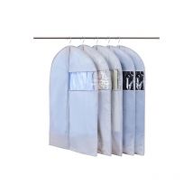 5pcs Housse Vetements à Suspendre Fenêtre Transparente Visible Housse Vetement Transport Voyage Anti Poussière Etanche Mite Humidité 60x100cm Gris