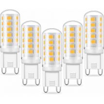 5pcs led Lampe Céramique Perles G9 Haute Tension Miroir Phare Suspension, G9-5W, 6000-6500K, Lumière Blanche, Convient pour L'éclairage Intérieur