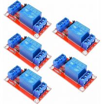 Treetalk - 5Pcs Module de Relais à 1 Voie 5V avec optocoupleur Carte d'extension de Relais à 1 Voie Déclenchement Haut et Bas avec Voyant