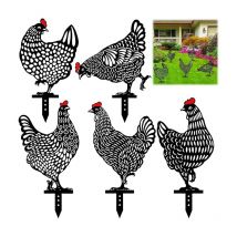 Linghhang - 5Pcs Poulet du Jardin Décoration,Poule Réaliste,Art De La Cour De Poulet,Simulation Creuse Acrylique Jardin Décoratif De La Carte De
