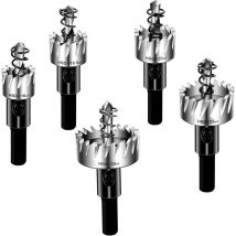 Tuserxln - 5pcs Scies-cloches Drill HSS4341 Ensemble Mèche Fraise Carbure pour Forage Scie Cylindrique Foret de perçage Trépan En Acier Inoxydable
