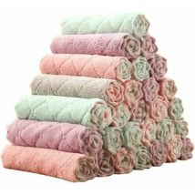Lucky-88 - 5pcs Soft Microfiber Cleaning Cloths Absorbent Lint Free Kitchen Towels Household Cleaning Cloth