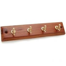5PZ appendiabiti holz noce/oro 4 ganci dimensioni CM.23,5X5