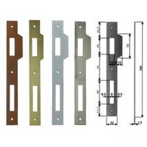 5PZ contropiastra con aletta per serratura patent a bussola bordo quadro - acciaio nichelato (B.00590.05.06)