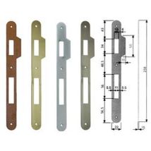 5PZ contropiastra con aletta per serratura patent a bussola bordo tondo - acciaio cromato satinato (B.00590.11.34)