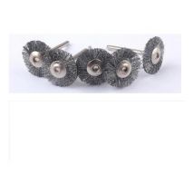 5pz - Mini spazzola a disco D.25 - gambo 3mm in acciaio x dremel mini trapano
