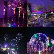 5pz. palloncini led luminosi da 20 pollici trasparenti con filo 3M palloncini luminosi
