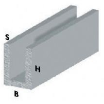 5PZ profilo argento H.200 cm canalino u 10X15X1 mm