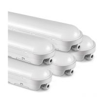 5Stück,Feuchtraumleuchte LED 120CM, 36W 4500LM LED Lampe Röhre, Verknüpfbar Werkstattlampe IP65 Wasserfest LED Leuchtstoffröhre Leuchte für Büro