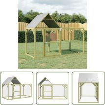 The Living Store Hühnerstall 200x100x150 cm Massivholz Kiefer Imprägniert - Huhnendraht - Hühnerstall - Geflügelvoliere - Gartenhühnerstall