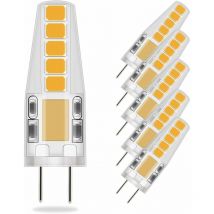 5X Ampoules G4 led Blanc Chaud, 36mm x 9mm Plus Proche de la Taille Traditionnelle, 3W led Equivalent 23W Ampoule à Halogène, 3000K, ac/dc 12V