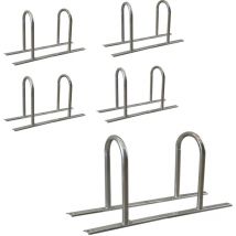 5 x Fahrradanlehnbügel 140 x 88 cm Stahl feuerverzinkt Ø 50 mm grau freistehend Fahrradständer Parker Typ U