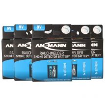 5x Ansmann Rauchmelder Batterie Extreme Lithium 9V Block