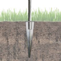 Baumarktplus - 5x Bodenhülse Einschlaghülse für ø 40 mm Bodeneinschlaghülse 50 cm Länge Zaunpfahl verzinkt Aufnahme 100x100 mm