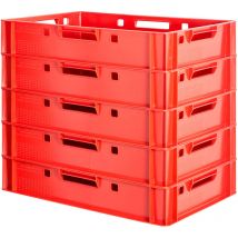 Kingpower - 5x Boucher Caisse Viande Caisse Eurofleischkiste Rouge Caisse Empilement Plastique