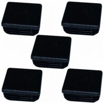 Cyclingcolors - 5x embout de tube carré rentrant 25x25mm noir plastique chaise meuble cache - Black