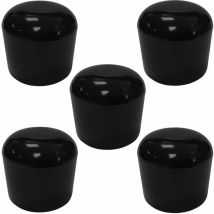 5x embout de tube enveloppant rond 60mm noir plastique chaise meuble cache bouchon capuchon - Black