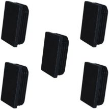 5x embout de tube rectangulaire rentrant 25x10mm noir plastique chaise meuble cache - Black