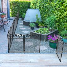 Unho - 5x Panels Animal Barrier Fence Garden Border Patio Air Conditioner Fence Railing