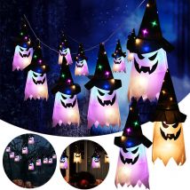 QHJ - 5X Glowing Halloween Hanging Skeleton Ghosts Yard Lawn Patio Party Prop Decor 3M