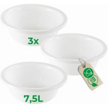 3x Novaliv Aufbewahrungsschüssel 3x Spülschüssel Rund Farbe Weiß