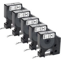 Coavas - 5x Ruban pour Étiqueteuse Compatible pour Dymo D1 45013 S0720530 Rubans d'étiquettes pour Dymo LabelManager 100 150 120P 160 200 280 220P