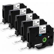 5X Tape Compatible for Brother P-Touch Label Printer TZ TZe-231 12mm x 8m Cassette for Ptouch PT-H105 H101C/GB H100LB H100R GL200 1000 1005 D200 D00