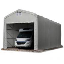 5x20m tente-garage de stockage, porte 4,1x3,5m, toile pvc d'env. 720 g/m², anti-feu