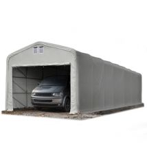 5x30m tente-garage de stockage, porte 4,1x2,5m, toile pvc d'env. 550 g/m²