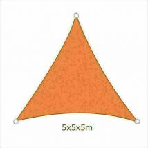 Aquariss - 5x5x5m Sun Sail Shade Triangle Awning Canopy Garden Sun Patio Sunscreen - Orange