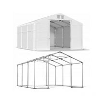 5x8 40 m² tente-hangar de stockage, h. 3,41 m, porte 2,33x 2,87m, toile pvc de 530 g-m²