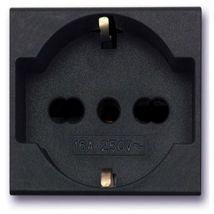 5xPresa ave 45390/15TS Schuko Bipasso Noir S45 2P+T 10/16A Colore Nero