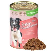 12 x 400 g de viande juteuse d'agneau pour chiens Lecker.Pet Luna's Nassfutter (nourriture humide)