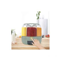 Senderpick - 6 Barns Cereal Dispenser Rice Grain Dry Food Storage Container 360 Rotatable 8kg